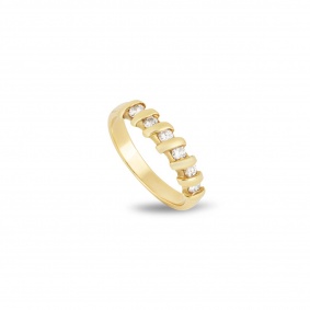 Yellow Gold Diamond Half Eternity Ring 0.24ct